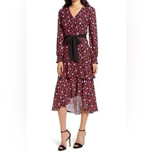 Sam Edelman Poppy Print Long Sleeve Dress Size 4